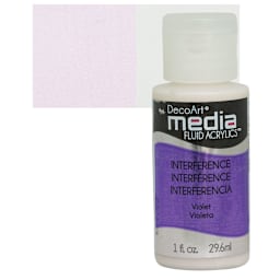 Deco Art Media Fluid Acrylic - Interference Violet 1 oz Bottle and swatch