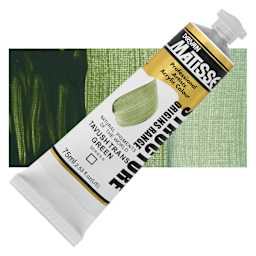 Matisse Structure Paint - Armenian Tavush Trans Green, 75 ml Tube and Swatch