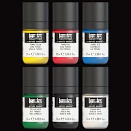 Liquitex Acrylic Gouache - Set of 6, Primaries, 22ml, set contents