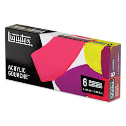 Liquitex Acrylic Gouache - Set of 6, Fluorescents, 59 ml, packaging