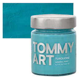 Tommy Art Mineral Paint - Turquoise, 140 ml jar and swatch