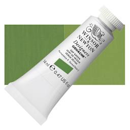 Winsor & Newton Designers Gouache - Sap Green, 14 ml tube and swatch