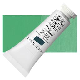 Winsor & Newton Designers Gouache - Winsor Green, 14 ml tube and swatch