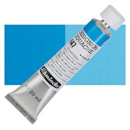 Schmincke Designers Gouache - Cerulean Blue, 20 ml Tube and swatch
