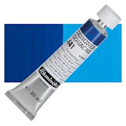 Schmincke Designers Gouache - Paris Blue, 20 ml Tube and swatch