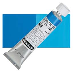 Schmincke Designers Gouache - Oriental Blue, 20 ml Tube and swatch