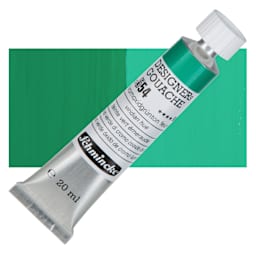 Schmincke Designers Gouache - Viridian Hue, 20 ml Tube and swatch