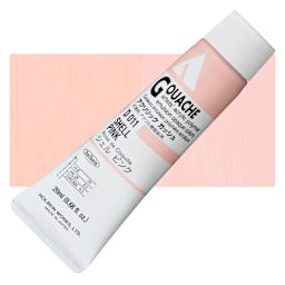 Holbein Acrylic Gouache - Shell Pink, 20 ml tube and swatch