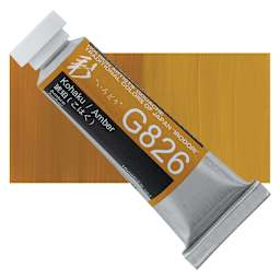 Holbein Irodori Artist Gouache - Amber, 15 ml, Tube and swatch