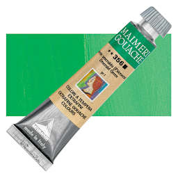 Maimeri Artist Gouache - Emerald Green, 20 ml tube and swatch