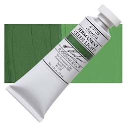 M. Graham Artists' Gouache - Permanent Green Light, 15 ml tube and swatch