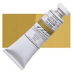 M. Graham Artists' Gouache - Yellow Ochre, 15 ml tube and swatch