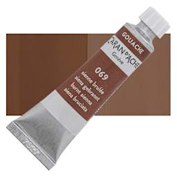 Caran d'Ache Studio Gouache - Burnt Sienna, 10 ml, Tube and swatch