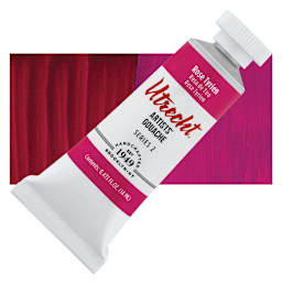 Utrecht Artists' Gouache - Rose Tyrien, 14 ml, Tube and swatch