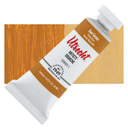 Utrecht Artists' Gouache - Raw Sienna, 14 ml tube and swatch