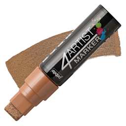 Pebeo 4Artist Marker - Copper, 15 mm marker and swatch