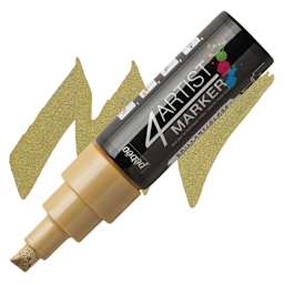 Pebeo 4Artist Marker - Gold, 8 mm marker and swatch