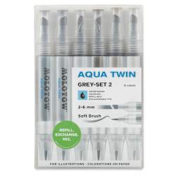 Molotow Aqua Twin Markers and Sets - Front of package of Grays Set 2