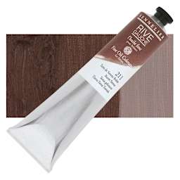 Sennelier Rive Gauche Artists Oil Color - Burnt Sienna, 200 ml tube and swatch