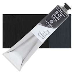 Sennelier Rive Gauche Artists Oil Color - Ivory Black,  200 ml tube and swatch