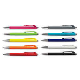 Infinite Ball Point Pen - Ten colors of pens shown in two rows