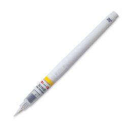Kuretake Zig Cartoonist White Brush Pen - Angled view of uncapped pen