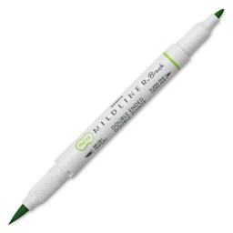 Zebra Mildliner Double Ended Brush Pen - Green, caps off