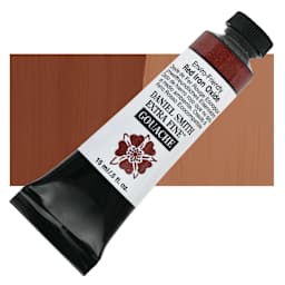 Daniel Smith Extra Fine Gouache - Red Iron Oxide, Enviro-Friendly, 15 ml Tube and swatch
