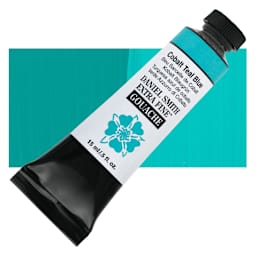 Daniel Smith Extra Fine Gouache - Cobalt Teal Blue, 15 ml Tube and swatch