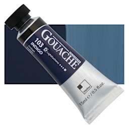 ShinHan Professional Designers Gouache - Indigo, 15 ml tube and swatch