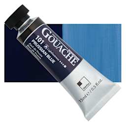 ShinHan Professional Designers Gouache - Prussian Blue, 15 ml tube and swatch