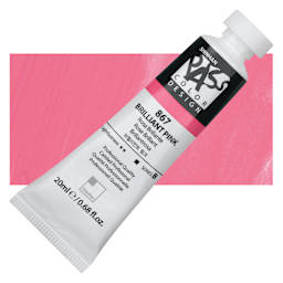 ShinHan Pass Colors Opaque Watercolor Tube - Brilliant Pink, 20 ml tube and swatch