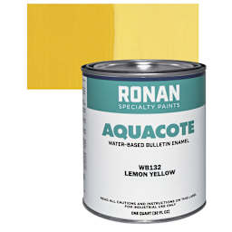 Ronan Aquacote Water-Based Acrylic Color - Lemon Yellow, Quart and swatch