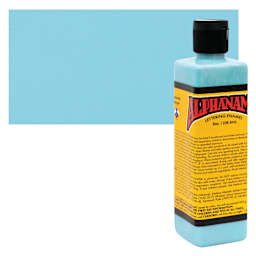 Alpha6 Alphanamel Lettering Enamel - Aqua, 236.6 ml - Bottle and Swatch