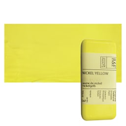 R&F Encaustic Paint Block - Nickel Yellow, 104 ml, Block and swatch