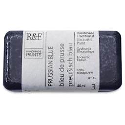 R&F Encaustic Paint Block - Prussian Blue, 40 ml, Block