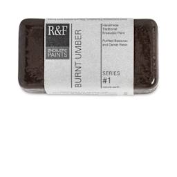 R&F Encaustic Paint Block - Burnt Umber, 40 ml block