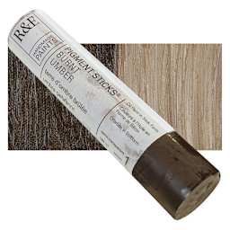 R&F Pigment Stick - Burnt Umber, 188 ml stick and swatch