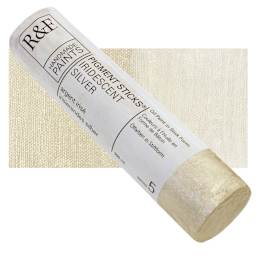 R&F Pigment Stick - Iridescent Silver, 100 ml stick and swatch