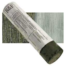 R&F Pigment Stick - Turkey Umber Greenish, 100 ml stick and swatch