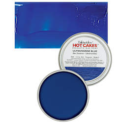 Enkaustikos Hot Cakes Encaustic Wax Paint - Ultramarine Blue, 45 ml tin and swatch