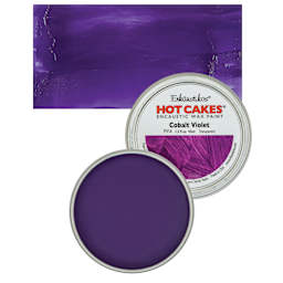 Enkaustikos Hot Cakes Encaustic Wax Paint - Cobalt Violet, 45 ml tin and swatch
