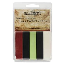 Enkaustikos Hot Sticks Encaustic Paints - Set of 5, Patricia Seggebruch Colors from the Road, 13 ml stick front of package