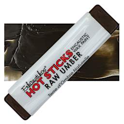 Enkaustikos Hot sticks Encaustic Wax Paint - Raw Umber, 13 ml stick and swatch