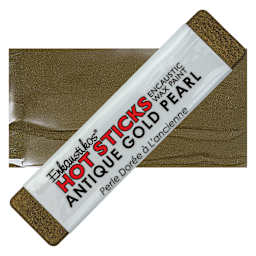 Enkaustikos Hot sticks Encaustic Wax Paint - Antique Gold Pearl, 13 ml stick and swatch