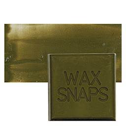 Enkaustikos Wax Snaps Encaustic Paint - Bohemian Green Earth, 40 ml snaps and swatch