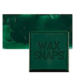 Enkaustikos Wax Snaps Encaustic Paint - Viridian Green, 40 ml snaps and swatch