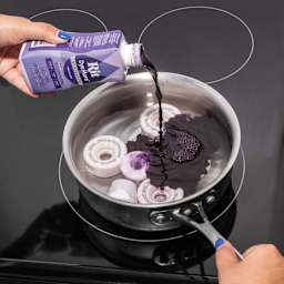 Rit DyeMore Synthetic Fiber Dye - Royal Purple, 7 oz, pouring dye in water