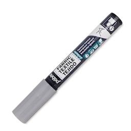 Pebeo 7A Opaque Fabric Marker - Silver, 4 mm (Cap on)
