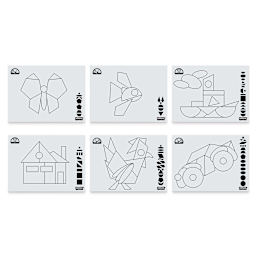 Roylco Geo Shapes - Guide showing how to make specific figures with shapes